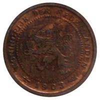 ½ Cent 1903-1906 Wilhelmina (2e type) ZFr