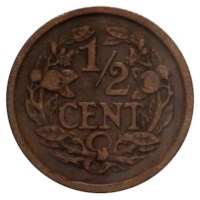 ½ Cent 1909-1930 Wilhelmina (3e type) ZFr