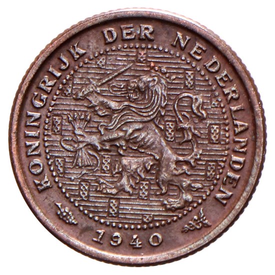 ½ Cent 1934-1940 Wilhelmina (4e type) ZFr