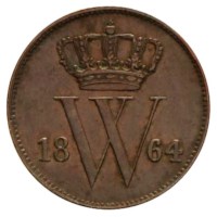 1 Cent 1860-1873 Willem III ZFr