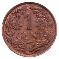 1 Cent 1937-1941 Wilhelmina Pr