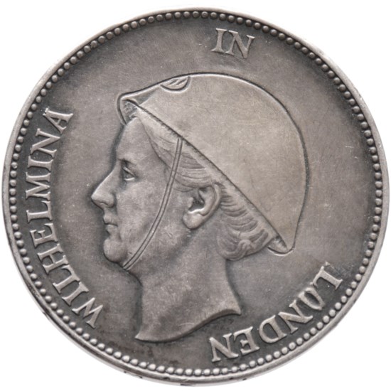 Originele Zilveren 1 Gulden 1940 ‘ Wilhelmina in Londen’