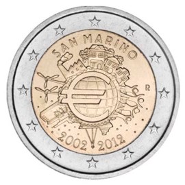 San Marino 2 Euro "10 Jaar Euro" 2012