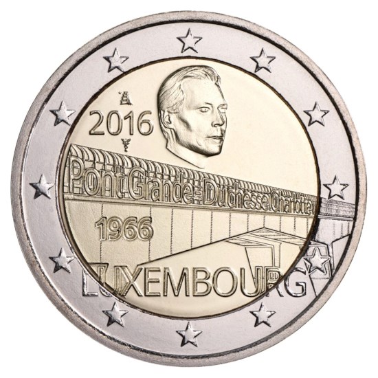 Luxembourg 2 Euro "Charlotte Bridge" 2016.