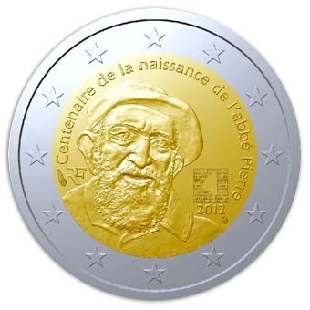 France 2 euros « Abbé Pierre  » 2012