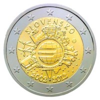 Slovaquie 2 euros « 10 ans Euro » 2012