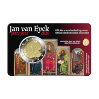 Pièce de 2 euros Belgique 2020 « Année Jan van Eyck » BU dans une coincard NL