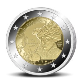 2 euromunt België 2020 'Jan van Eyck jaar' Proof in etui