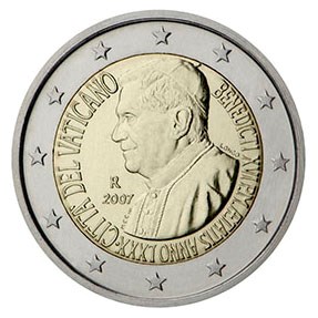 Vatican 2 euros « Pape Benoît » 2007