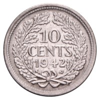 10 Cent 1941-1943P Wilhelmina Pr
