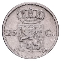 25 Cent 1817-1830 Willem I Fr+