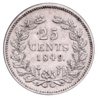 25 Cent 1848-1849 Willem II Zfr
