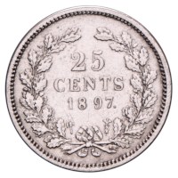 25 Cent 1892-1897 Wilhelmina ZFr