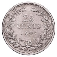 25 Cent 1901-1906 Wilhelmina ZFr