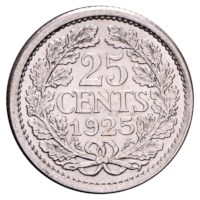25 Cent 1910-1925 Wilhelmina ZFr