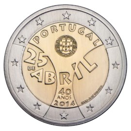 Portugal 2 euros « Révolution des œillets » 2014