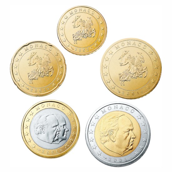 Monaco 10 cent t/m 2 euro 2002