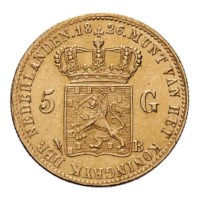 Gouden 5 gulden 1826 B Willem I ZFr+