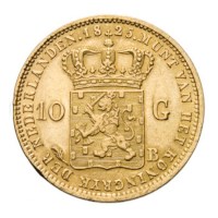 Gouden 10 gulden 1825 B Willem I ZFr+