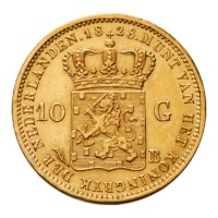 Gouden 10 Gulden 1828 Willem I Brussel Pr