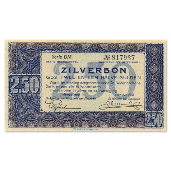 2,5 Gulden "Zilverbon" 1938 ZFr