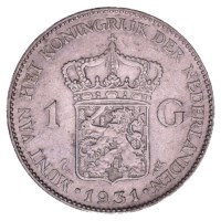 1 Gulden 1922-1931 Wilhelmina ZFr+