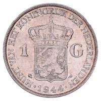 1 Gulden 1944P Wilhelmina ZFr+