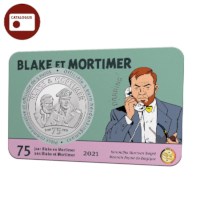 Pièce de 5 euros Belgique 2021 « 75 ans de Blake et Mortimer » en relief BU dans une coincard