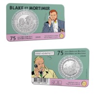 5 euromunt België 2021 ‘75 jaar Blake en Mortimer’ reliëf BU in coincard