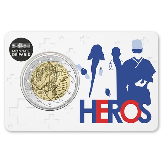 France 2 Euro "Medical Research" 2020 Coincard Heroes