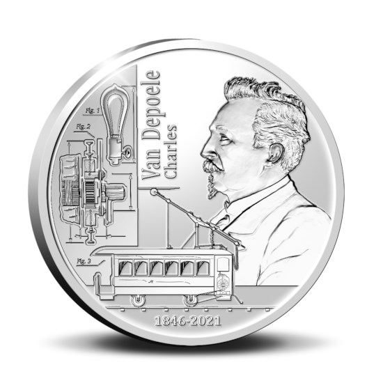 5 euromunt België 2021 ‘175 jaar Charles Van Depoele’ Zilver Proof