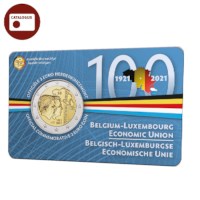 Belgium 2 Euro Coin 2021 “100 Years of BLEU” BU in Coincard NL