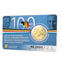 2 euromunt België 2021 ‘100 jaar BLEU’ BU in coincard NL