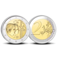 Pièce de 2 euros Belgique 2021 « 100 ans UEBL » BU dans une coincard NL
