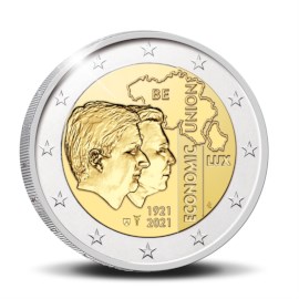 2 euromunt België 2021 ‘100 jaar BLEU’ Proof in etui