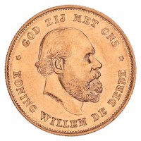 Gouden 10 Gulden Willem III 1875 Pr+