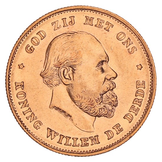 Gouden 10 Gulden Willem III 1875 Pr+