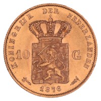 Gouden 10 Gulden Willem III 1876 Pr+