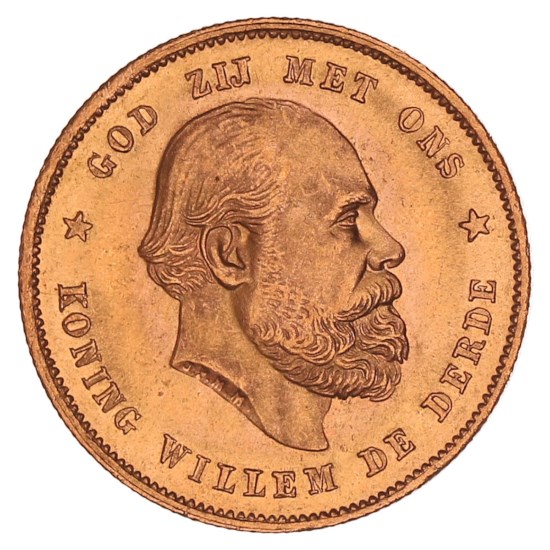 Gouden 10 Gulden Willem III 1880 Pr+