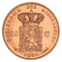 Gouden 10 Gulden Willem III 1888 Pr+