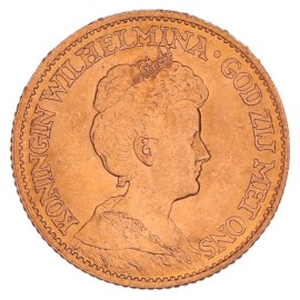 Gouden 10 Gulden Wilhelmina 1911 Pr+