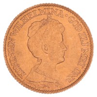 Gouden 10 Gulden Wilhelmina 1917 Pr+