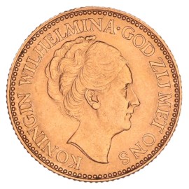 Gouden 10 Gulden Wilhelmina 1925 Pr+