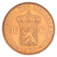Gouden 10 Gulden Wilhelmina 1926 Pr+