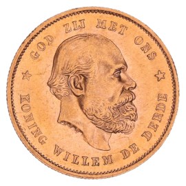 Gouden 10 Gulden 1877 Willem III Pr+