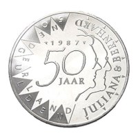 50 Gulden 1987 Huwelijk Juliana-Bernhard FDC