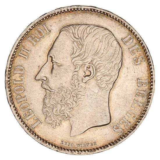 5 Francs 1865-1876 Leopold II TTB
