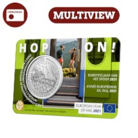 Belgium 5 Euro Coin 2021 “European Year of Rail” BU Multiview in Coincard 