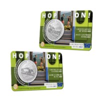 5 euromunt België 2021 ‘Europees Jaar van het Spoor’ BU multiview in coincard