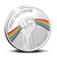 25 Years of Pride Amsterdam Medal Silver 1 Ounce with Colour